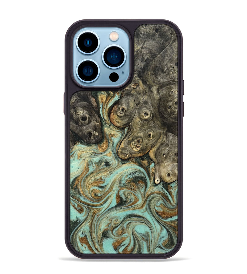 iPhone 14 Pro Max Wood Phone Case - Billye (Green, 827046)