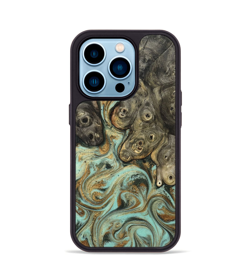 iPhone 14 Pro Wood Phone Case - Billye (Green, 827046)