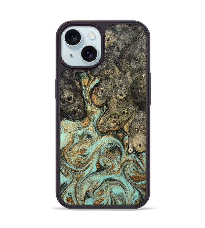 iPhone 15 Wood Phone Case - Billye (Green, 827046)