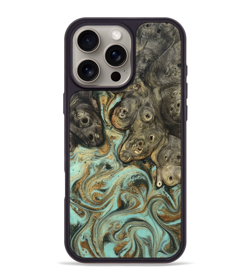 iPhone 16 Pro Max Wood Phone Case - Billye (Green, 827046)
