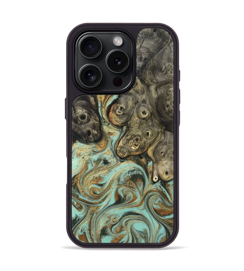 iPhone 16 Pro Wood Phone Case - Billye (Green, 827046)