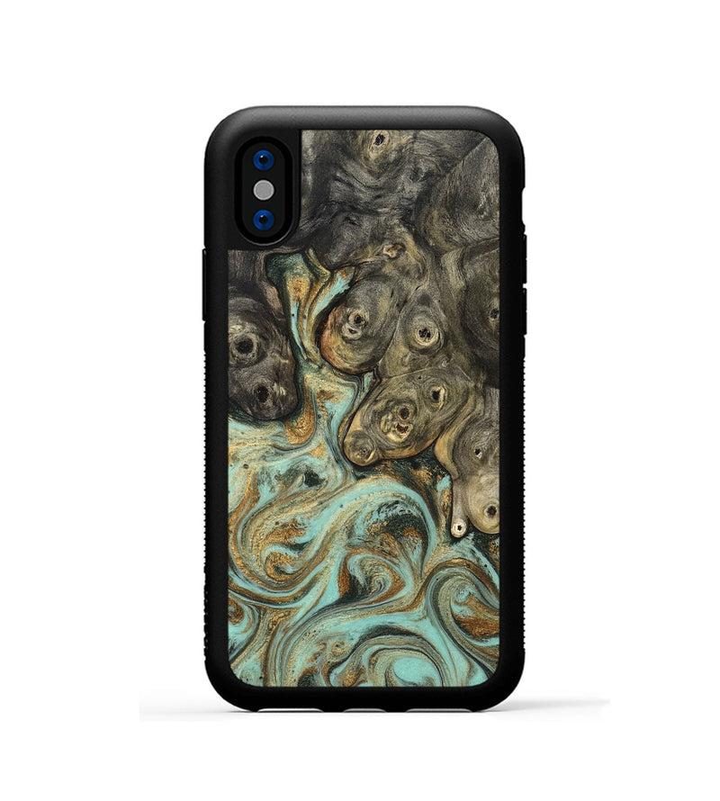 iPhone Xs Wood Phone Case - Billye (Green, 827046)