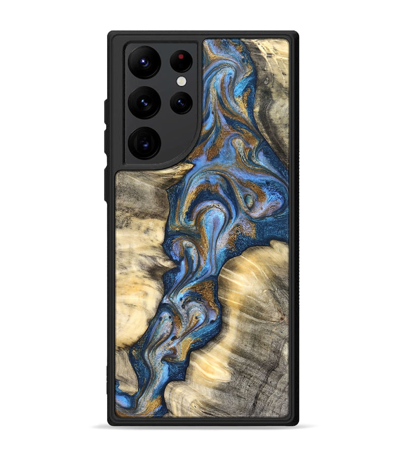 Galaxy S22 Ultra Wood Phone Case - Arjun (Teal & Gold, 827051)