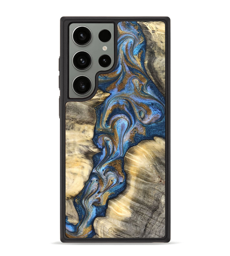 Galaxy S23 Ultra Wood Phone Case - Arjun (Teal & Gold, 827051)