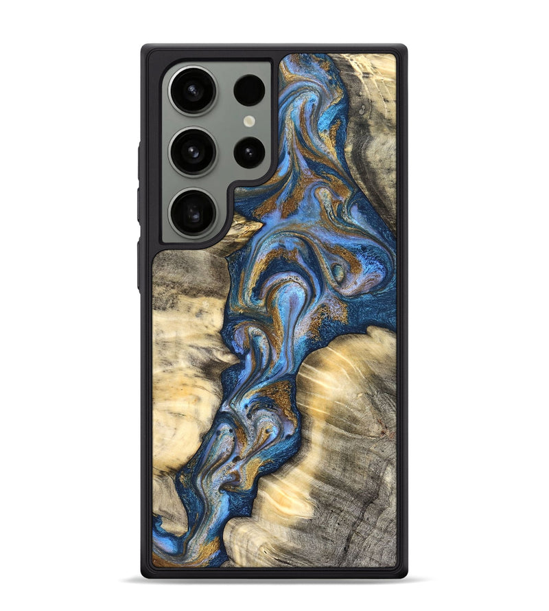 Galaxy S24 Ultra Wood Phone Case - Arjun (Teal & Gold, 827051)