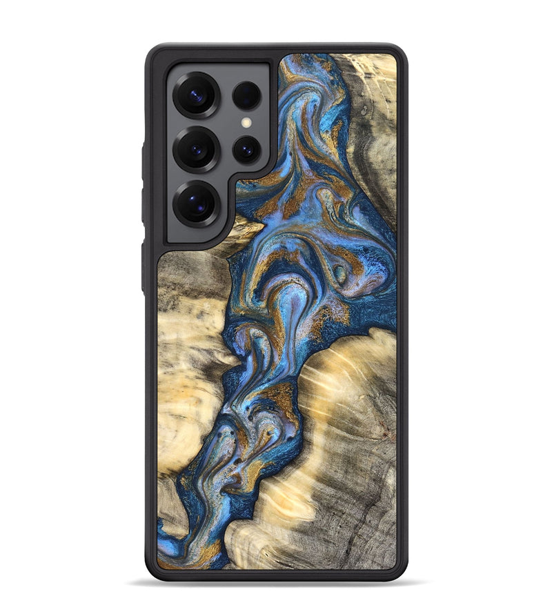 Galaxy S25 Ultra Wood Phone Case - Arjun (Teal & Gold, 827051)