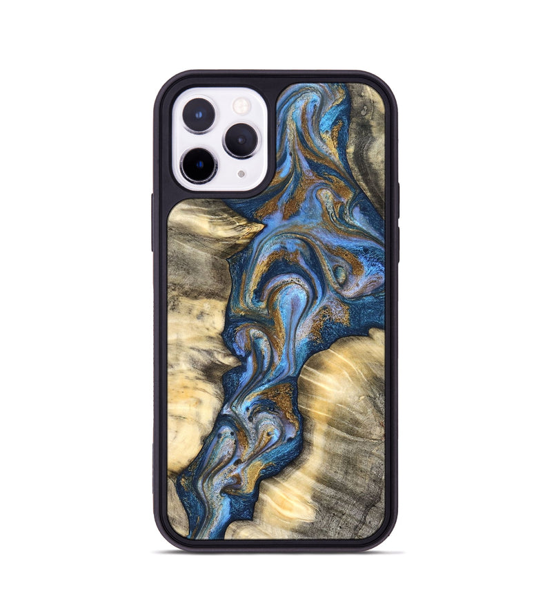iPhone 11 Pro Wood Phone Case - Arjun (Teal & Gold, 827051)