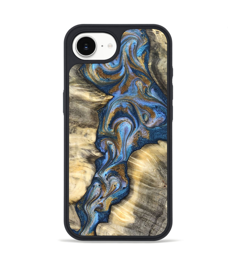 iPhone 16e Wood Phone Case - Arjun (Teal & Gold, 827051)