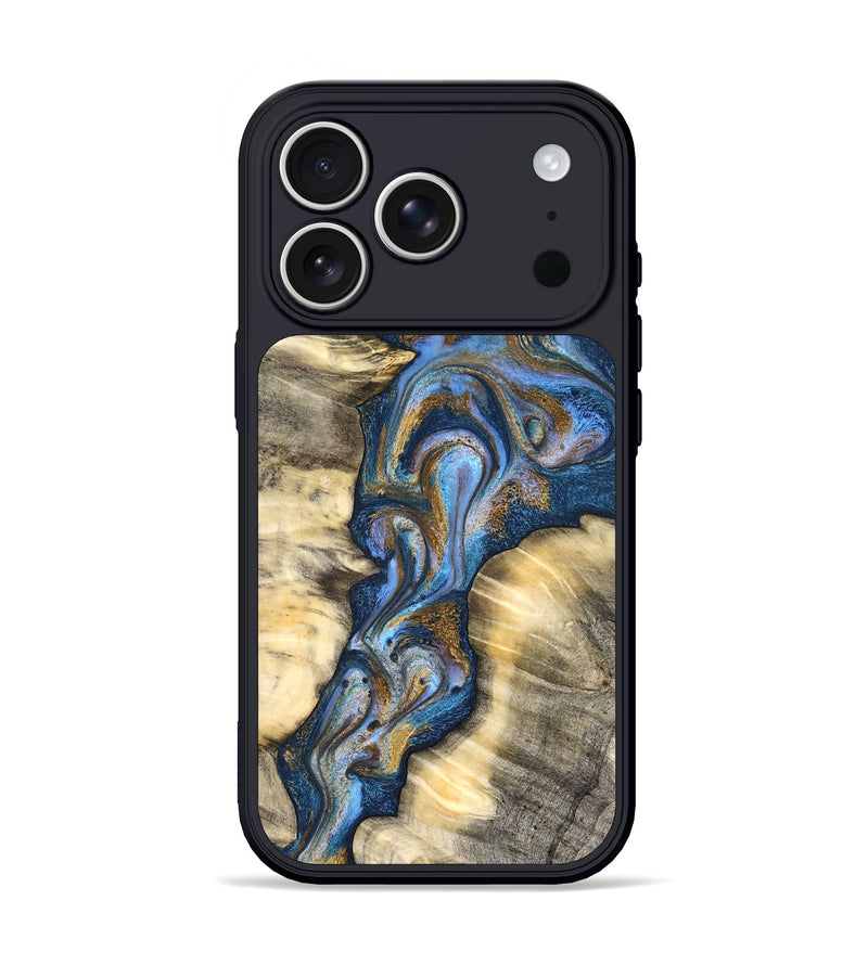 iPhone 17 Pro Wood Phone Case - Arjun (Teal & Gold, 827051)