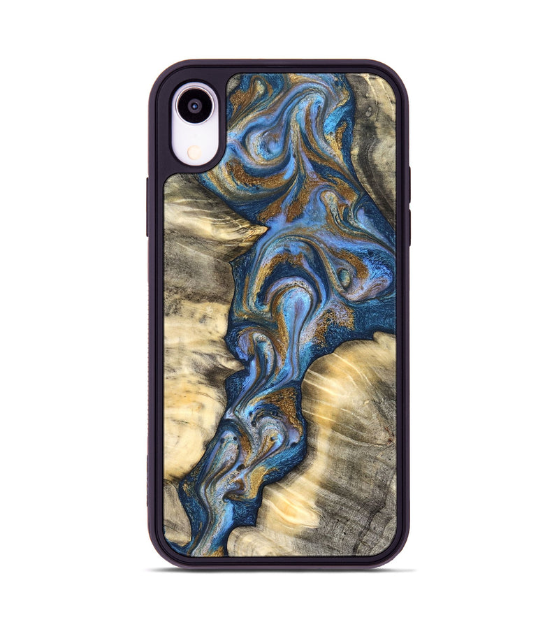 iPhone Xr Wood Phone Case - Arjun (Teal & Gold, 827051)