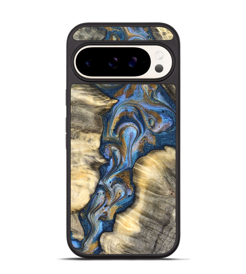 Pixel 9 Wood Phone Case - Arjun (Teal & Gold, 827051)
