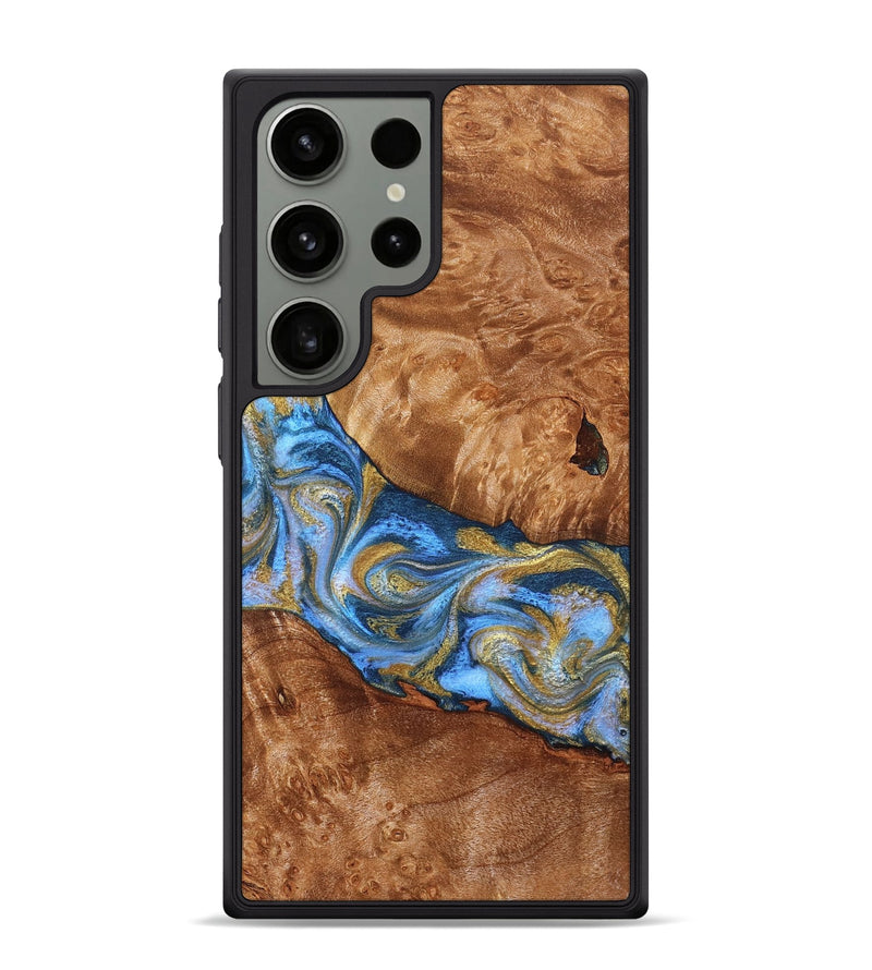 Galaxy S24 Ultra Wood Phone Case - Samir (Teal & Gold, 827053)