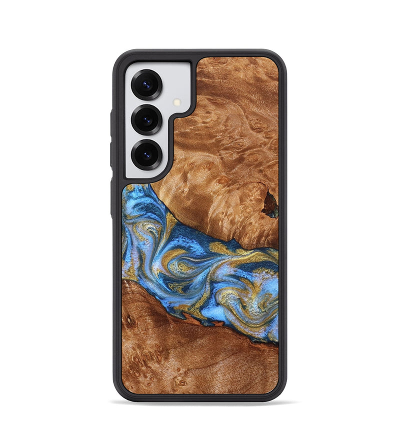 Galaxy S25 Wood Phone Case - Samir (Teal & Gold, 827053)