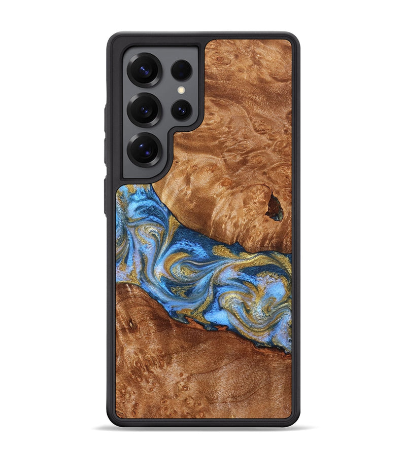 Galaxy S25 Ultra Wood Phone Case - Samir (Teal & Gold, 827053)