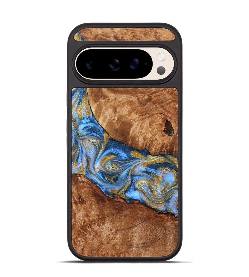Pixel 10 Wood Phone Case - Samir (Teal & Gold, 827053)