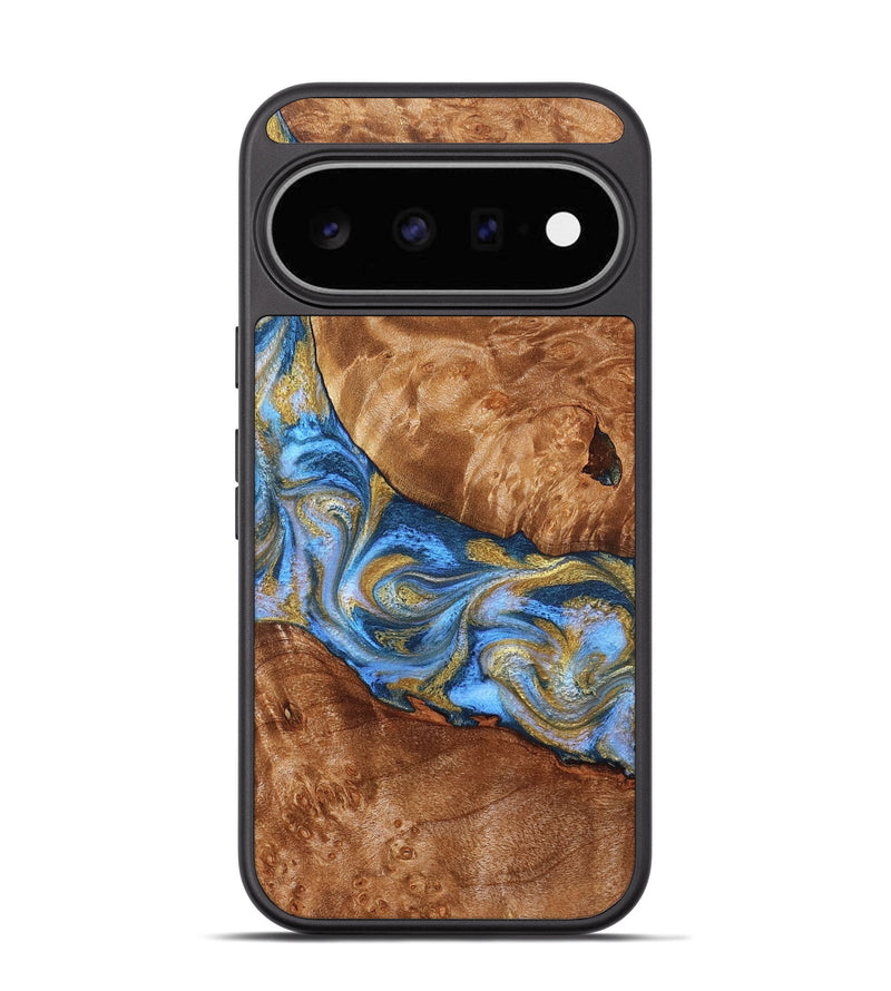 Pixel 11 Wood Phone Case - Samir (Teal & Gold, 827053)