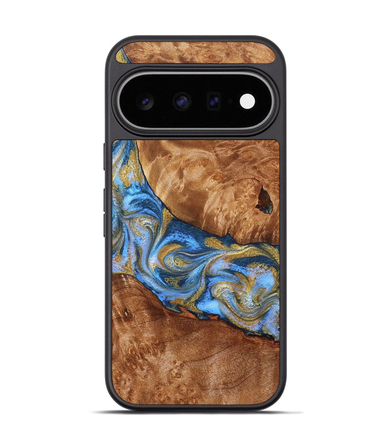 Pixel 11 Pro Wood Phone Case - Samir (Teal & Gold, 827053)