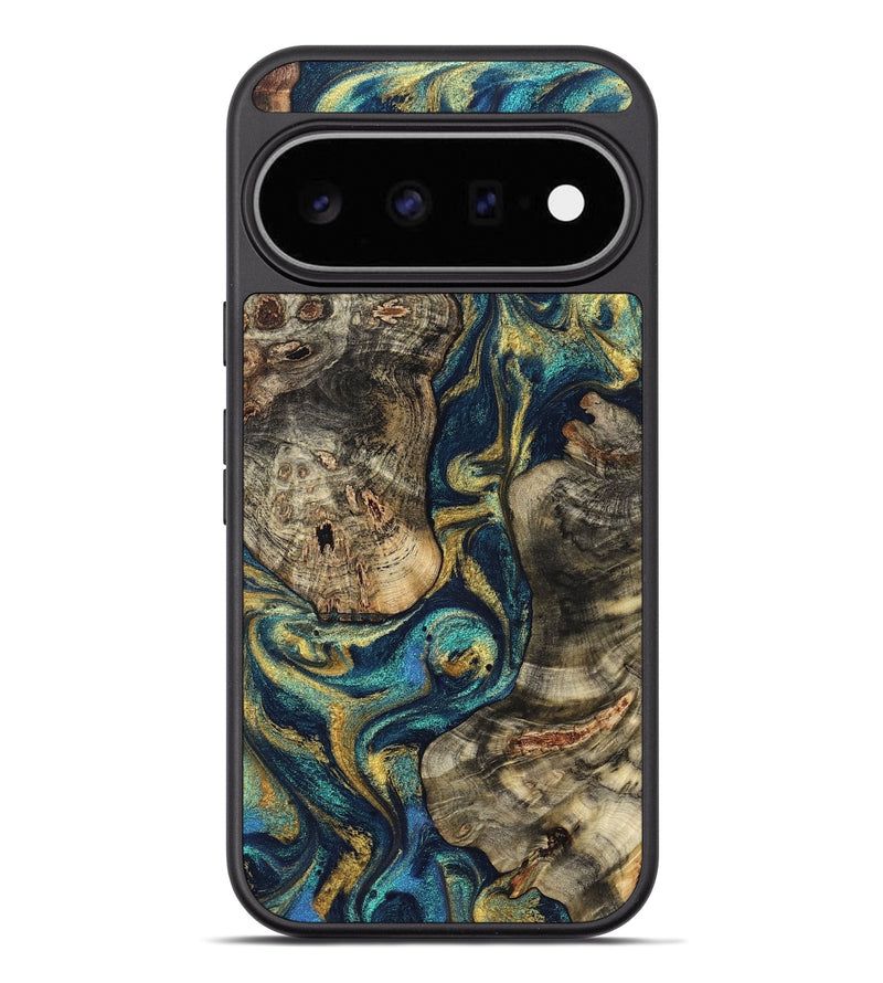 Pixel 11 Pro XL Wood Phone Case - Newell (Teal & Gold, 827054)