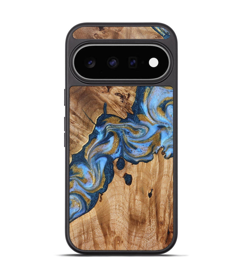 Pixel 11 Wood Phone Case - Averi (Teal & Gold, 827055)