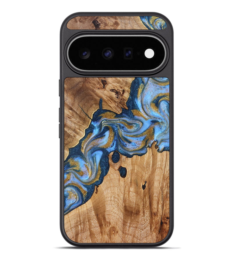 Pixel 11 Pro XL Wood Phone Case - Averi (Teal & Gold, 827055)