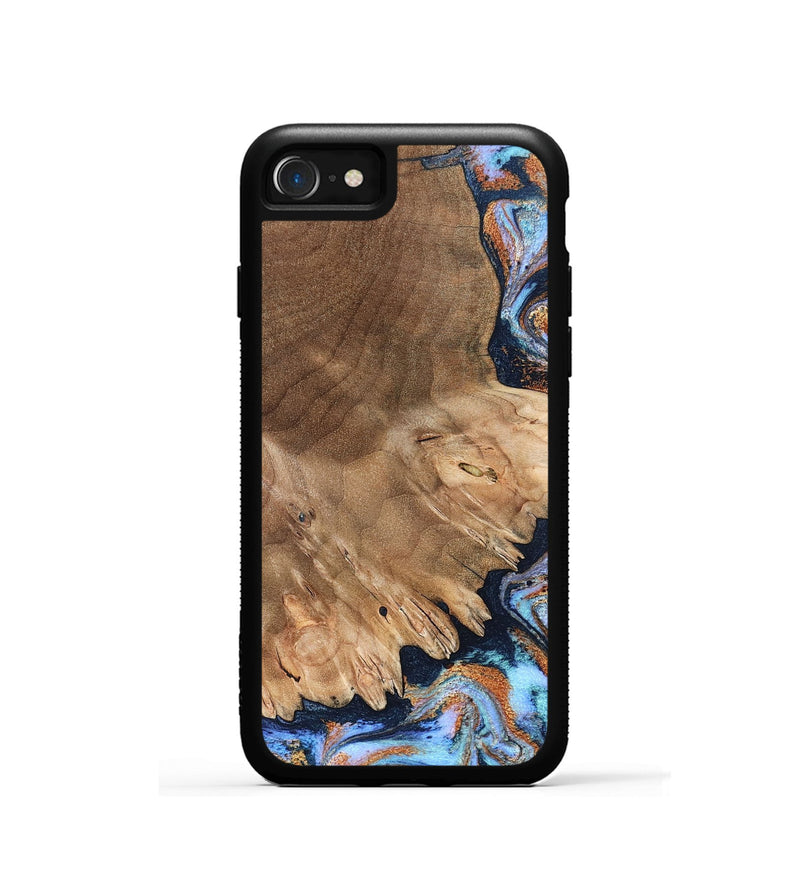 iPhone SE Wood Phone Case - Torrey (Teal & Gold, 827056)