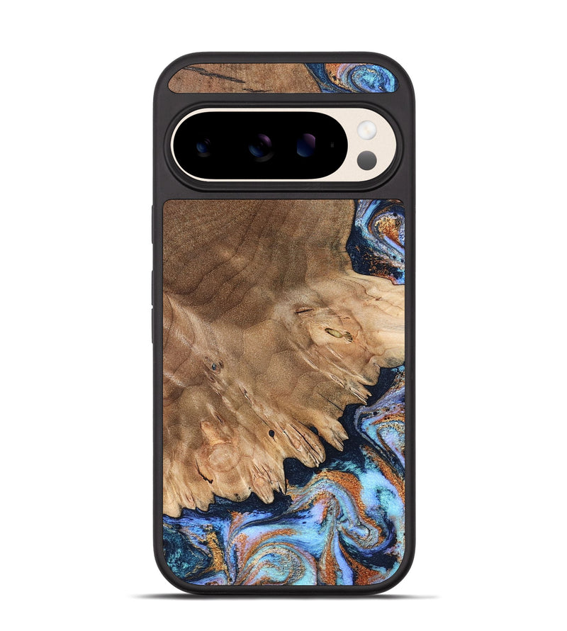 Pixel 10 Wood Phone Case - Torrey (Teal & Gold, 827056)