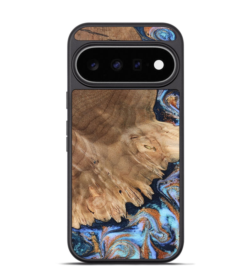 Pixel 11 Pro Wood Phone Case - Torrey (Teal & Gold, 827056)