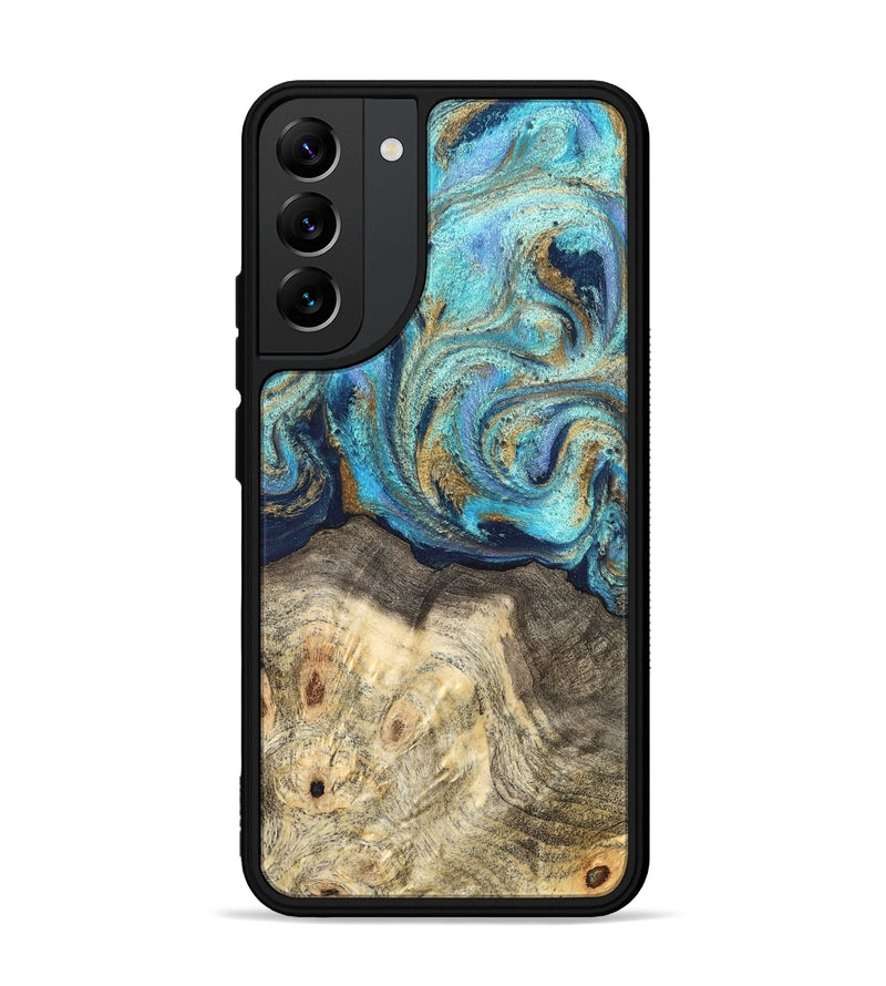 Galaxy S22 Plus Wood Phone Case - Kairo (Teal & Gold, 827057)