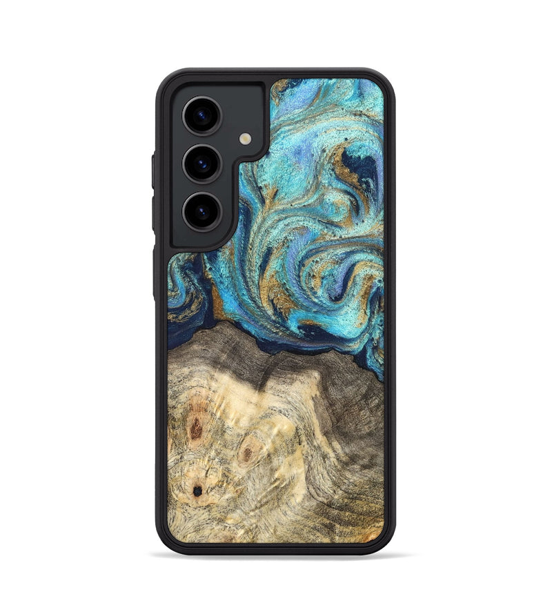 Galaxy S24 Wood Phone Case - Kairo (Teal & Gold, 827057)