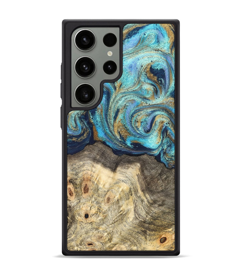 Galaxy S24 Ultra Wood Phone Case - Kairo (Teal & Gold, 827057)