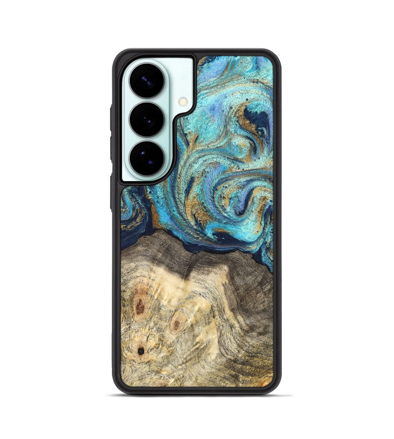 Galaxy S26 Wood Phone Case - Kairo (Teal & Gold, 827057)