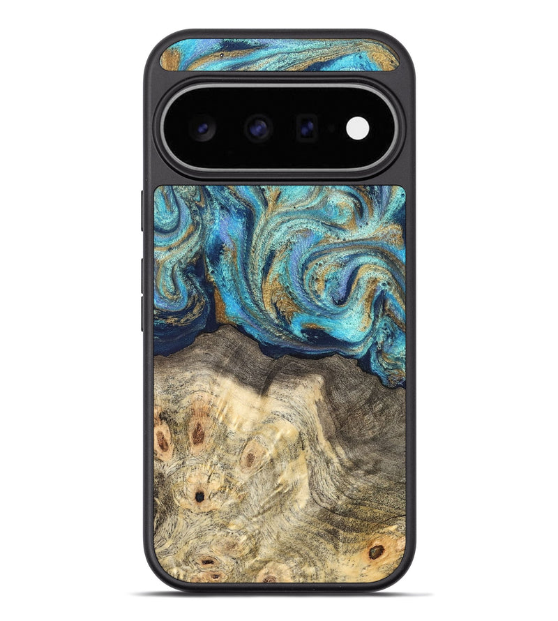 Pixel 11 Pro XL Wood Phone Case - Kairo (Teal & Gold, 827057)