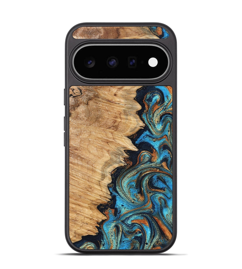 Pixel 11 Wood Phone Case - Margot (Teal & Gold, 827058)