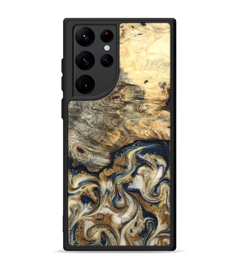 Galaxy S22 Ultra Wood Phone Case - Bridget (Teal & Gold, 827059)
