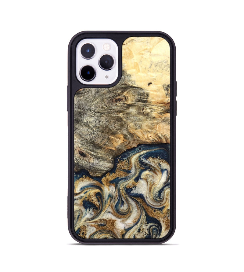 iPhone 11 Pro Wood Phone Case - Bridget (Teal & Gold, 827059)