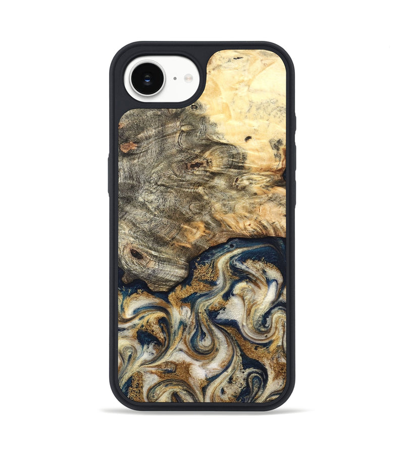 iPhone 17e Wood Phone Case - Bridget (Teal & Gold, 827059)