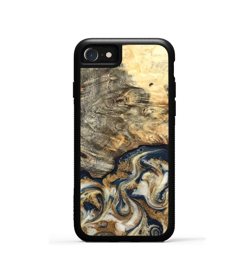 iPhone SE Wood Phone Case - Bridget (Teal & Gold, 827059)