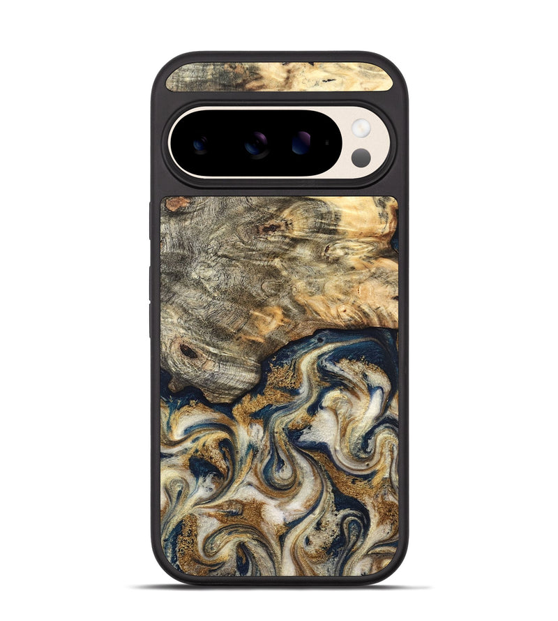 Pixel 10 Wood Phone Case - Bridget (Teal & Gold, 827059)