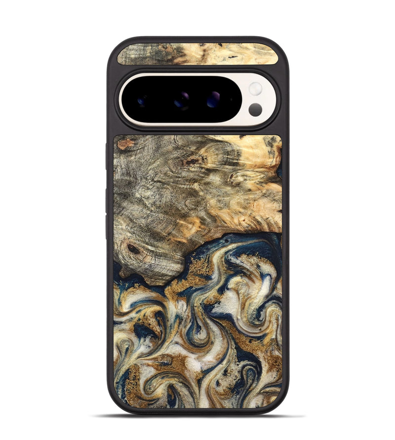 Pixel 9 Wood Phone Case - Bridget (Teal & Gold, 827059)