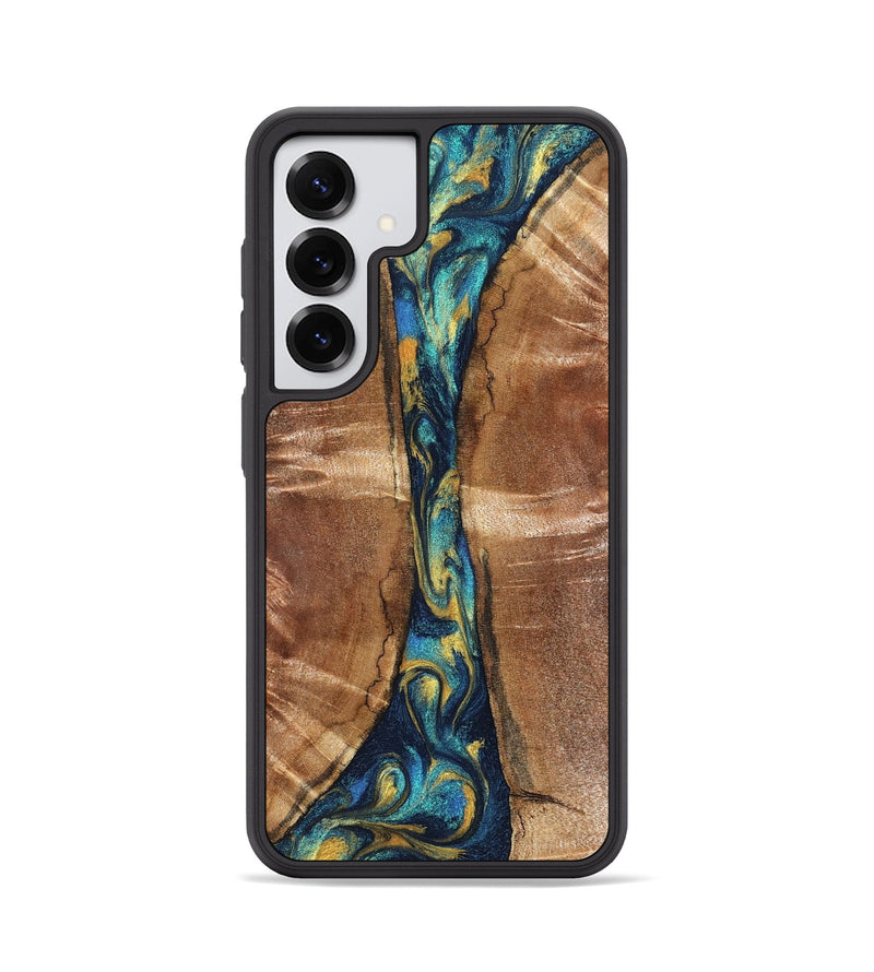 Galaxy S25 Wood Phone Case - Sybil (Teal & Gold, 827061)