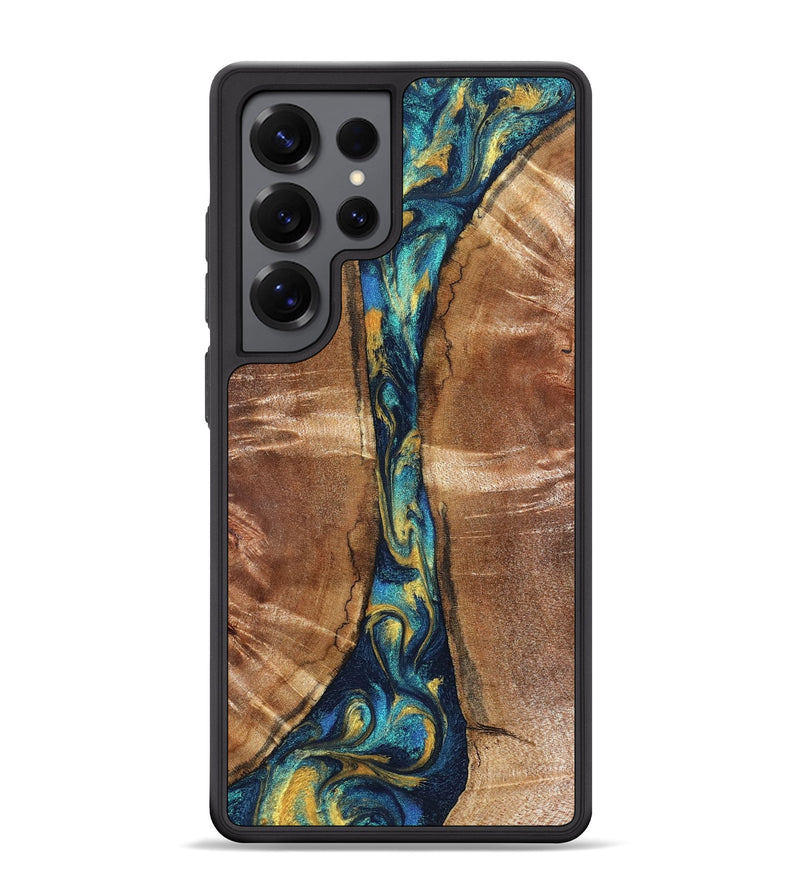 Galaxy S25 Ultra Wood Phone Case - Sybil (Teal & Gold, 827061)