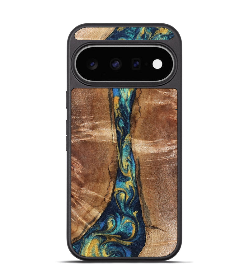 Pixel 11 Wood Phone Case - Sybil (Teal & Gold, 827061)