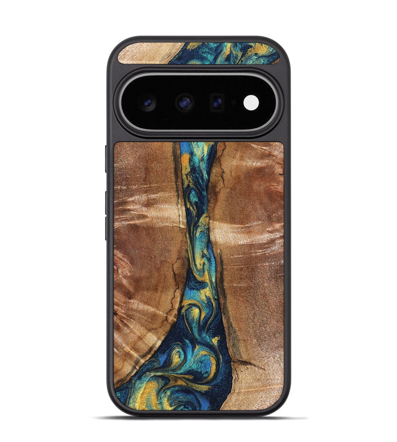 Pixel 11 Pro Wood Phone Case - Sybil (Teal & Gold, 827061)