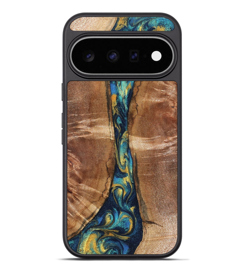 Pixel 11 Pro XL Wood Phone Case - Sybil (Teal & Gold, 827061)