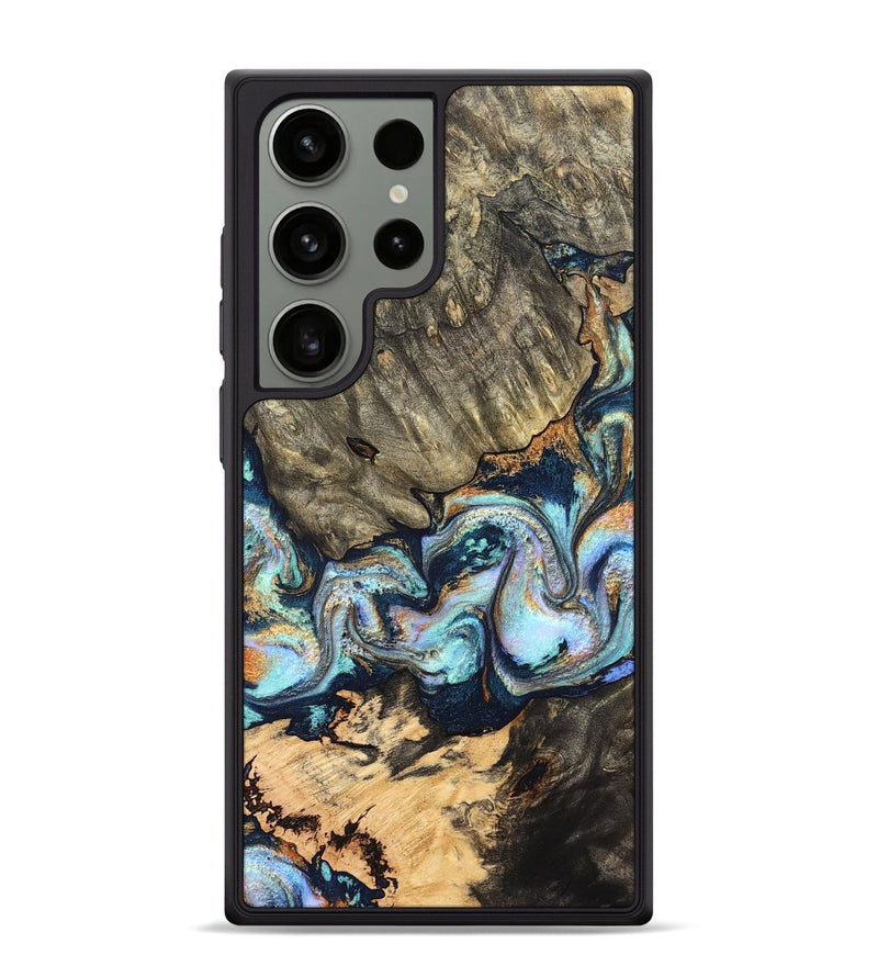Galaxy S24 Ultra Wood Phone Case - German (Teal & Gold, 827062)