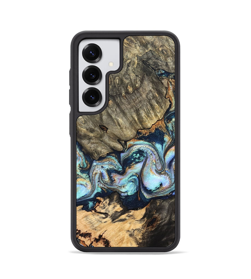 Galaxy S25 Wood Phone Case - German (Teal & Gold, 827062)