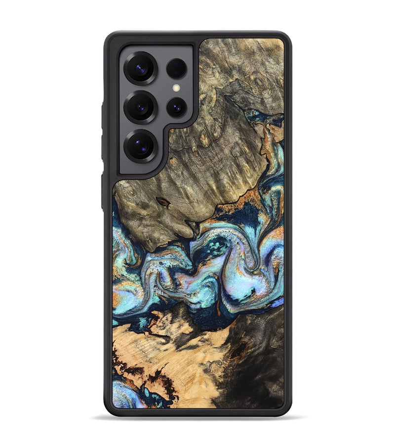 Galaxy S25 Ultra Wood Phone Case - German (Teal & Gold, 827062)