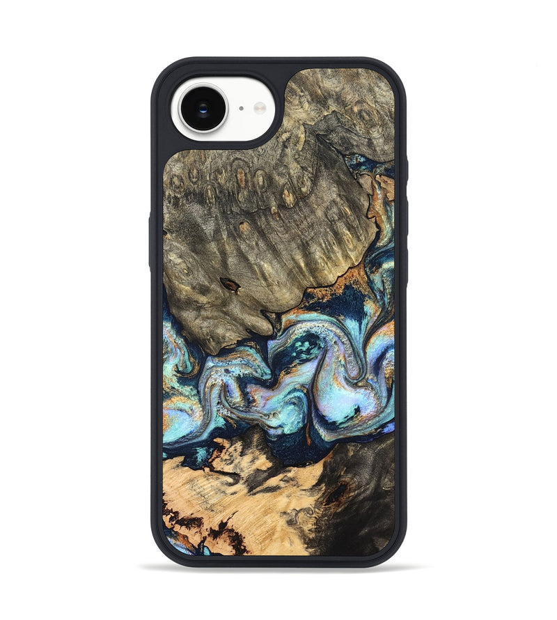 iPhone 17e Wood Phone Case - German (Teal & Gold, 827062)