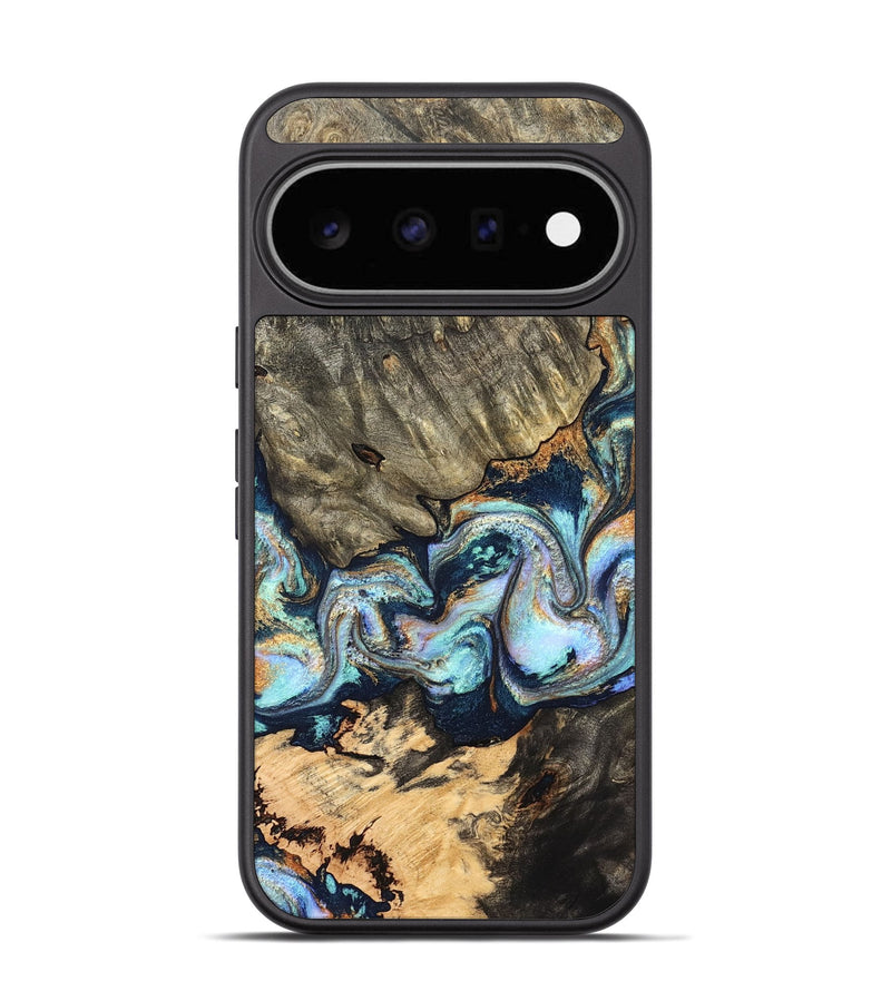 Pixel 11 Wood Phone Case - German (Teal & Gold, 827062)
