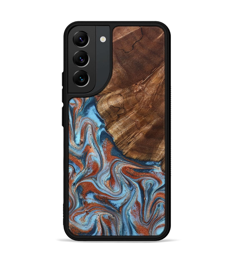 Galaxy S22 Plus Wood Phone Case - Iker (Teal & Gold, 827063)
